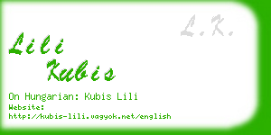 lili kubis business card
